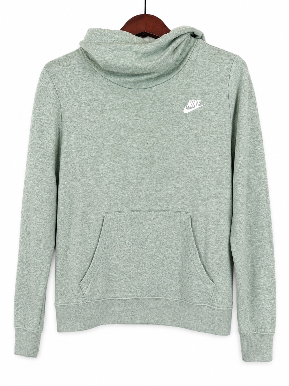 Nike Sage Green Funnel Hoodie with White Swoosh